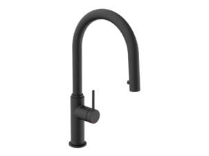 Schutte Blackpool robinet de cuisine met douchette extractible noir mat