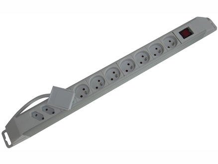 Profile Bloc multiprise 10x avec interrupteur et câble 1,5m gris 1
