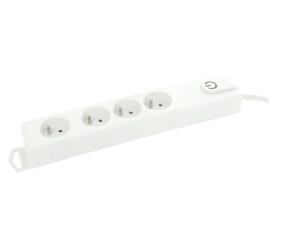 Profile Bloc multiprise 4x avec interrupteur et câble 1,5m blanc