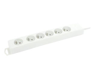 Profile Bloc multiprise 6x avec câble 5m blanc