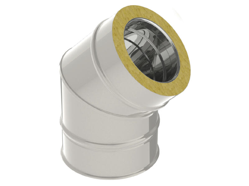 Saninstal Rookafv. dw 80-130 bocht 45° inox