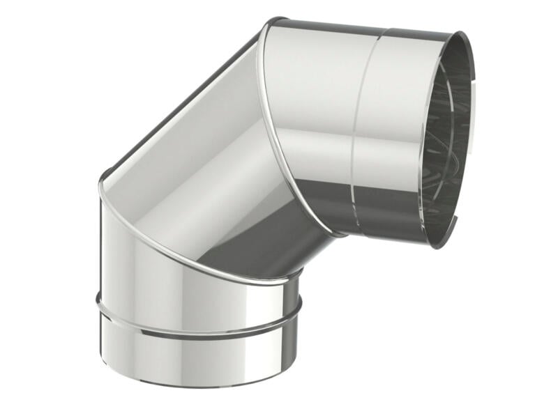 Saninstal Rookafv.bocht 90° 131mm inox
