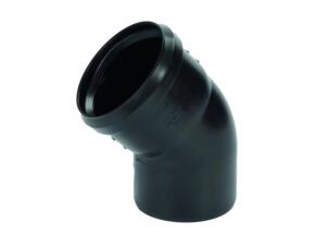 Bocht 90mm 45° PP zwart
