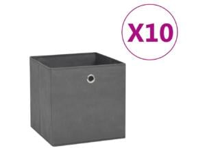 Boîte de rangement 28x28x28 cm gris 10 pièces