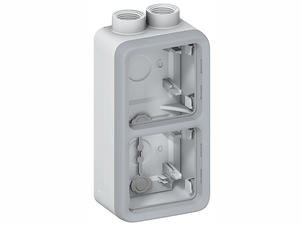 Legrand Boîte double Plexo 2 entrées gris clair