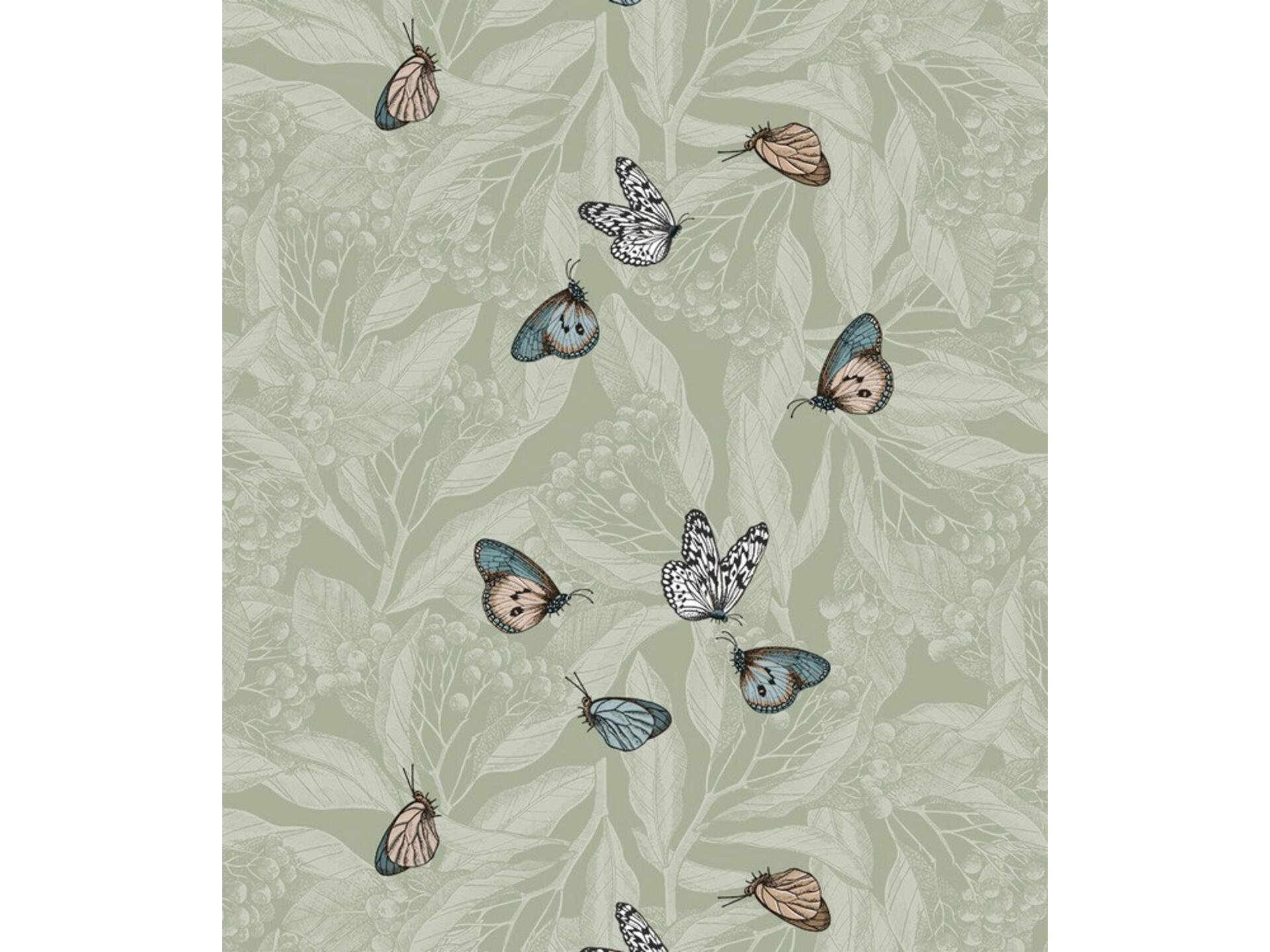 Finesse Bonita toile cirée 140cm butterfly world green par mètre courant