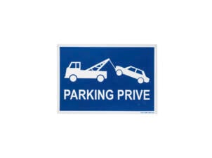 Bord parking privé 33x23 cm