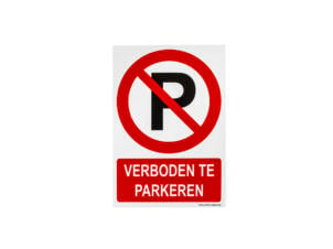 Bord verboden te parkeren 23x33 cm