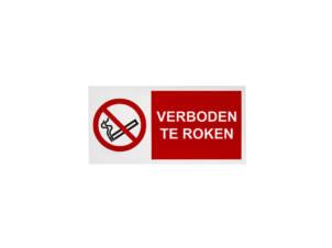 Bord verboden te roken 15x30 cm