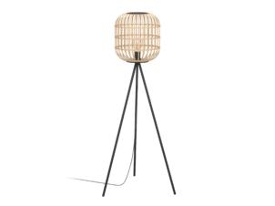 Eglo Bordesley staanlamp E27 28W zwart/rotan