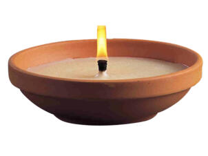Bougie extérieure pot en terre cuite 20cm ivoire