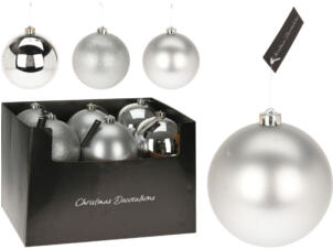 Boule de Noël 14cm argent disponible en 3 modèles