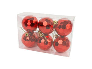Boules de Noël rouge 6 pièces