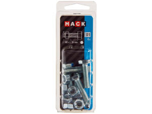 Mack Boulon de pression avec écrou M8 30mm zingué 6 pièces