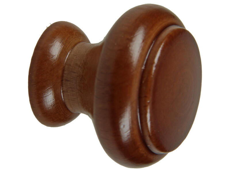 Bouton De Tiroir En Hêtre Brut – 35 Mm, Insert Métal, Hauteur 30 Mm, Pour Meubles