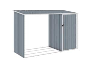 Brandhoutschuur gegalvaniseerd staal 245x98x159 cm grijs