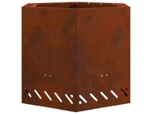 Braséro 58x58x51 cm acier patiné marron