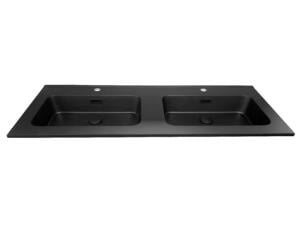 Aquatrends Brunella lavabo encastrable 120 cm polybéton noir