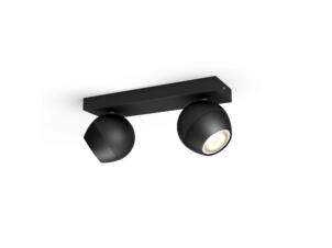 Philips Hue Buckram LED balkspot GU10 2x5,5W zwart + dimmer