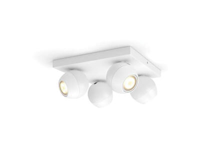 Philips Hue Buckram spot de plafond LED GU10 4x5,5W blanc + dimmer 1
