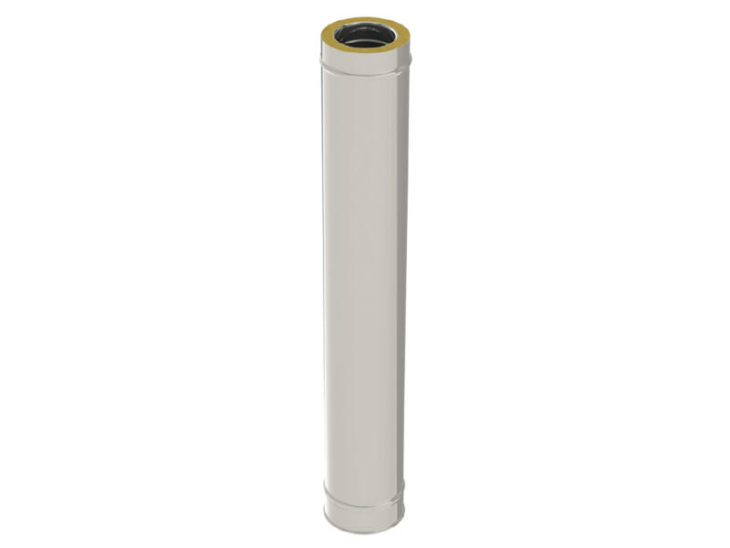 Saninstal Rookafv. dw 80-130 buis 1m inox