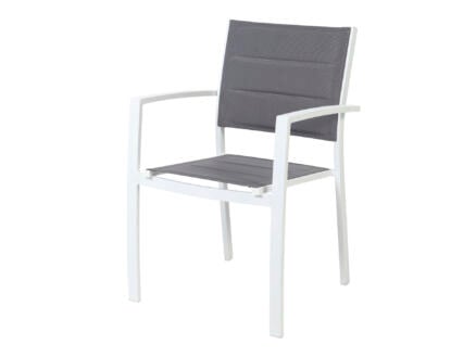 Garden Plus Calvia chaise de jardin blanc/gris 1