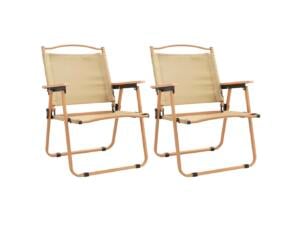Campingstoel oxford stof 54x55x78 cm beige 2 stuks