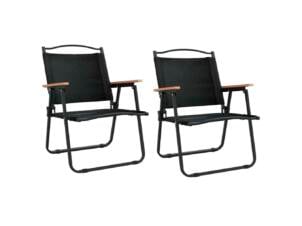 Campingstoel oxford stof 54x55x78 cm zwart 2 stuks