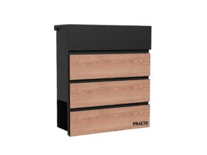 Practo Garden Cannes brievenbus zwart/houtlook mat