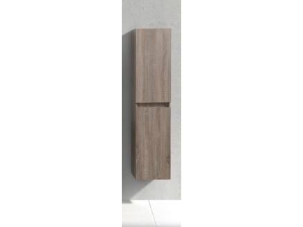 Sanimar Capri meuble colonne 35cm 2 portes réversibles chêne rustique clair