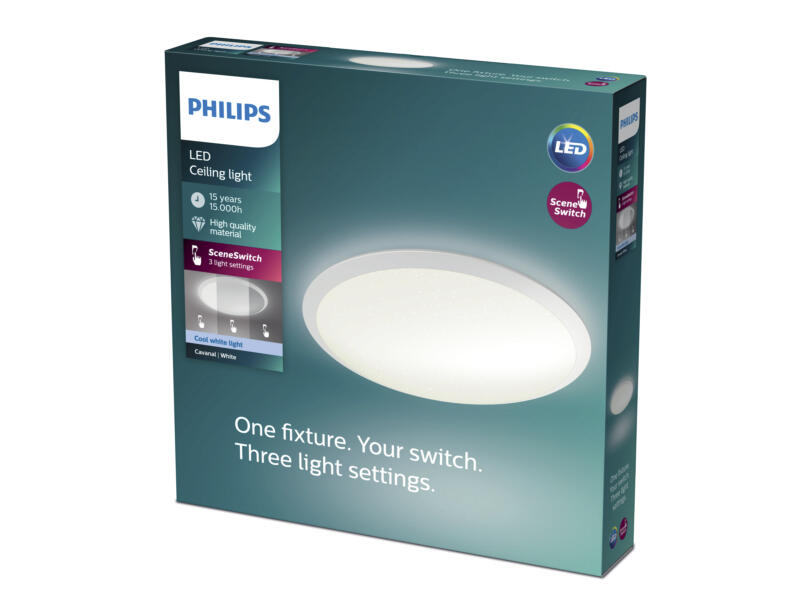Philips Cavanal LED plafondlamp 18W koud wit dimbaar wit