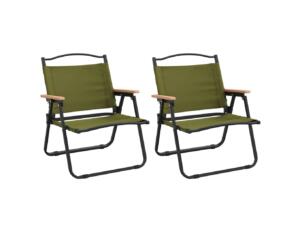 Chaise de camping tissu oxford 54x43x59 cm vert 2 piĂšces