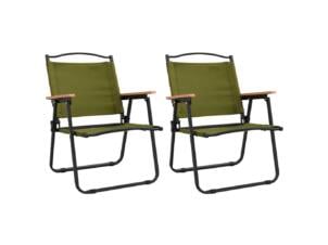 Chaise de camping tissu oxford 54x55x78 cm vert 2 piĂšces