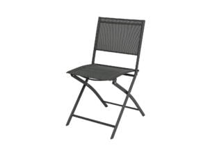 Garden Plus Chaise de jardin pliant gris foncé