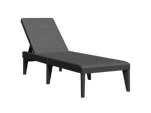Chaise longue 186x60x29 cm polypropylène anthracite