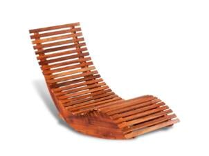 Chaise longue à bascule bois d'acacia