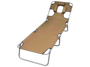 Chaise longue avec coussin taupe