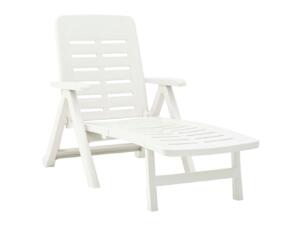 Chaise longue matérieu synthétique blanc