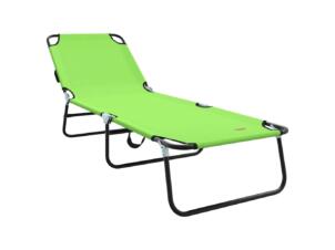 Chaise longue pliable 188x57x86,5 cm polyester vert