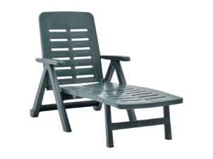 Chaise longue pliable plastique vert