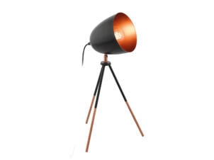 Eglo Chester lampe de table trépied E27 60W noir/cuivre