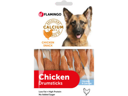 Flamingo Chicken Snack Drumsticks Calcium snack chien poulet 85g 1