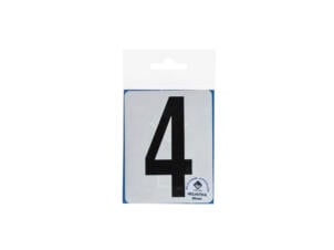 Chiffre autocollant 4 90mm noir mat