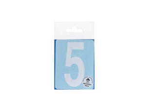 Chiffre autocollant 5 90mm blanc mat