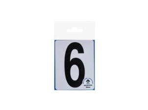 Chiffre autocollant 6 90mm noir mat