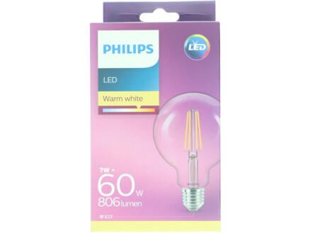 Philips Classic Globe ampoule LED globe filament E27 60W 1