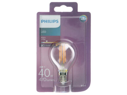 Philips Classic LED kogellamp filament E14 4,3W 1