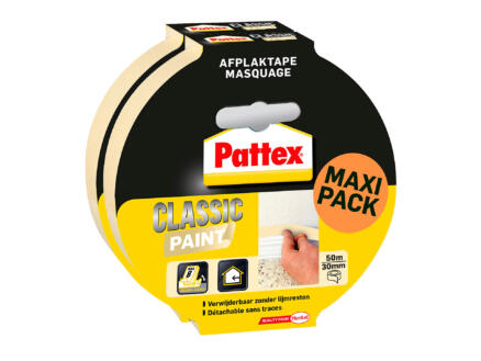 Pattex Classic Paint afplaktape 50m x 30mm beige 2 stuks
