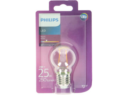 Philips Classic ampoule LED sphérique filament E27 2W 1
