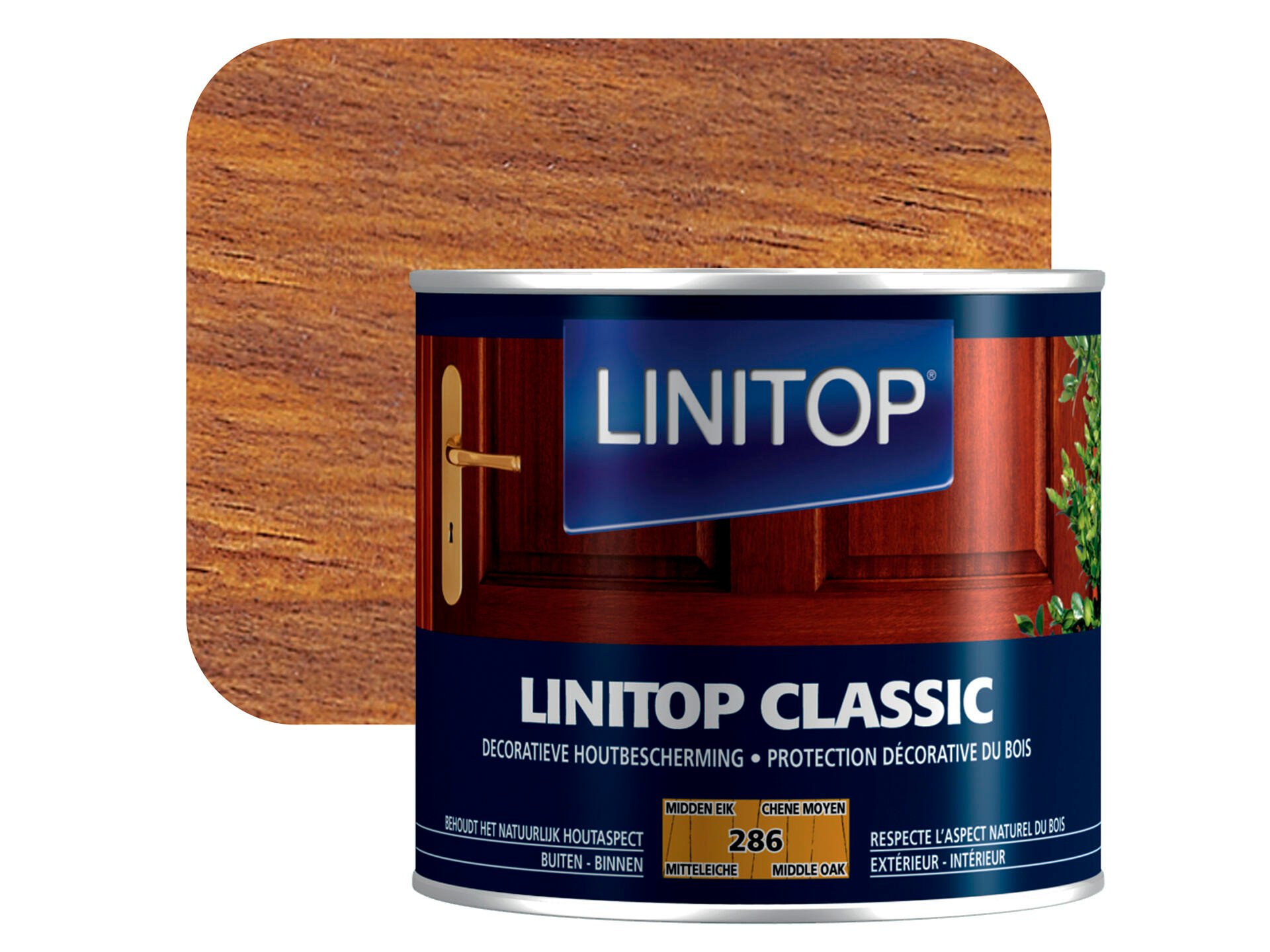 Linitop Classic beits 0,5l midden eik #286